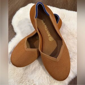 Rothy’s The Flat | Women’s Size 8| Caramel Brown Knit Ballet Flats| Eco-Friendly